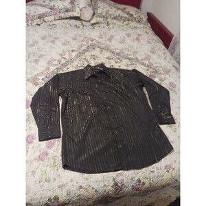 Panhandle Slim NWT Men Extra Large Black Western Embroidered Diamond Perl Snap